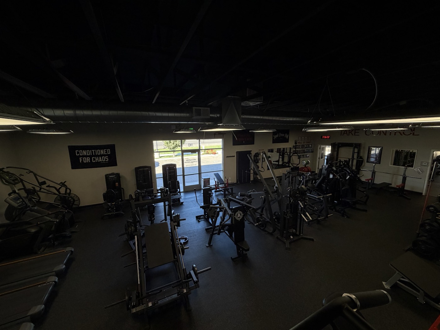 The main floor with the lights low
