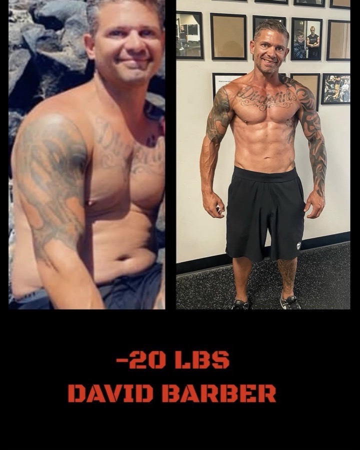 David Barber, before and after: down 20 pounds